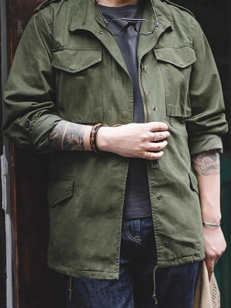 Mens Jacket M65 Military Field Jacket Retro Multi Pocket Collar Zipper Jacket 100 Cotton L260604