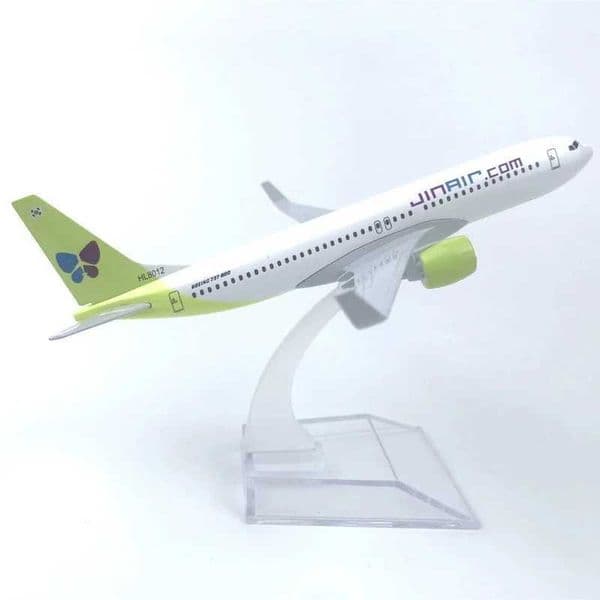 Korea Airways Model B737 16cm JIN AIR Airplane Metal Alloy 1/400 Scale Passenger Planes With Landing Gear Collection Display C260604