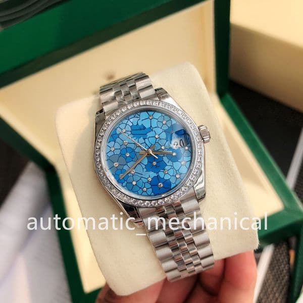 Designer women watches 31mm dress watch Automatic mechanical movement Pattern Dial Diamond bezel Jubilee Stainless Steel wWatches ladies Ladys wristwatches