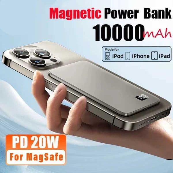 Ultra Thin 10000mAh Power Bank for Magnetic Wireless Fast Charging MacSafe Portable Battery For iPhone Samsung L260604