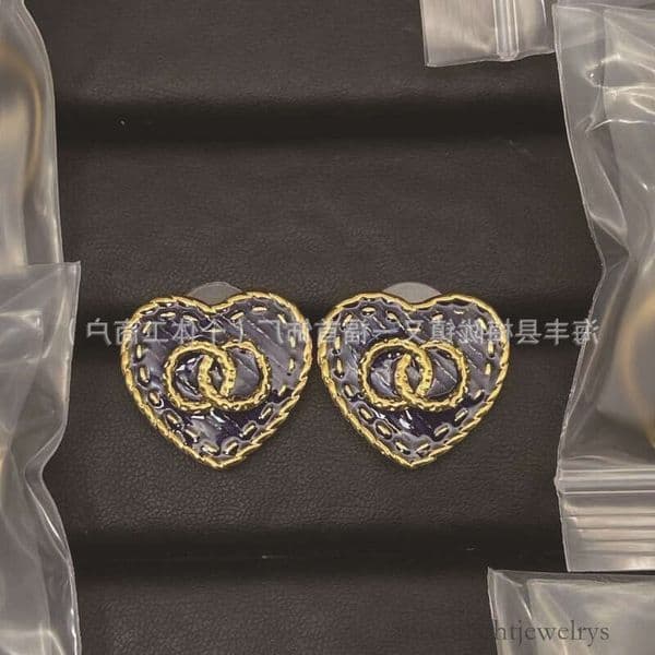 Designer Jewelry channels earrings Denim Earrings Double C Pearl Necklace Brooch Set cc earrings