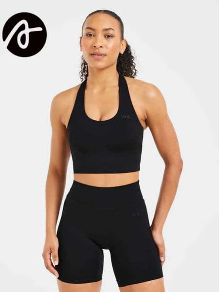 AYBL Waist-Cinching Halter-Neck Yoga Top Yoga Fitness Set Gym Shorts and Pilates Training 2-Inch Shorts Skin-Friendly Fabric C260604