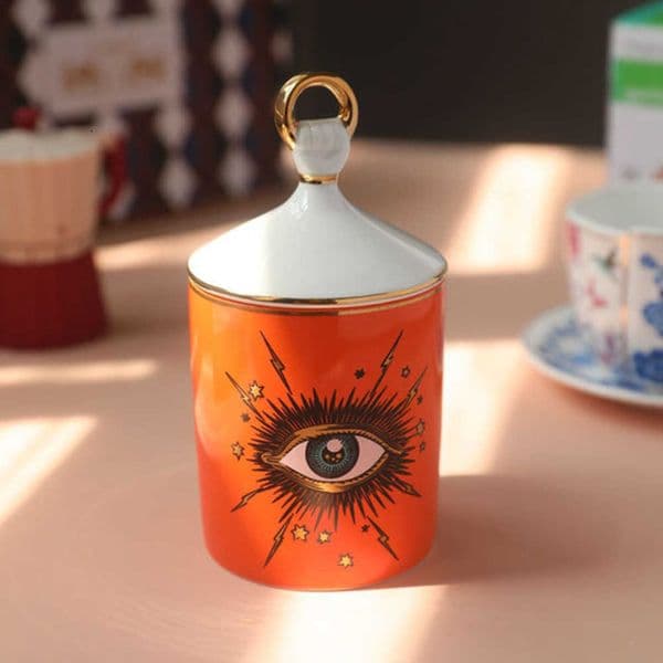 Starry Candle Holders Big Eye Jar Sky Incense Candle Holder with Hand Lid Aromatherapy Candle Jar Handmade Candleabra Home Decoration 230925 Y260604