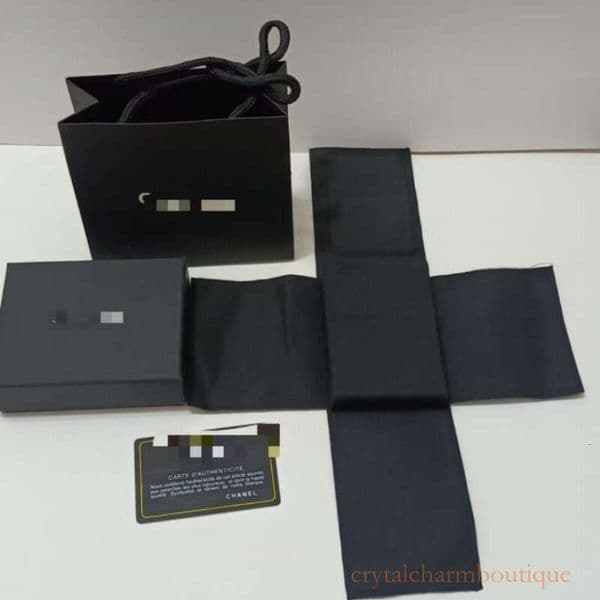 channels gift box CH new black velvet ring necklace pendant sweater chain two-button jewelry packaging box