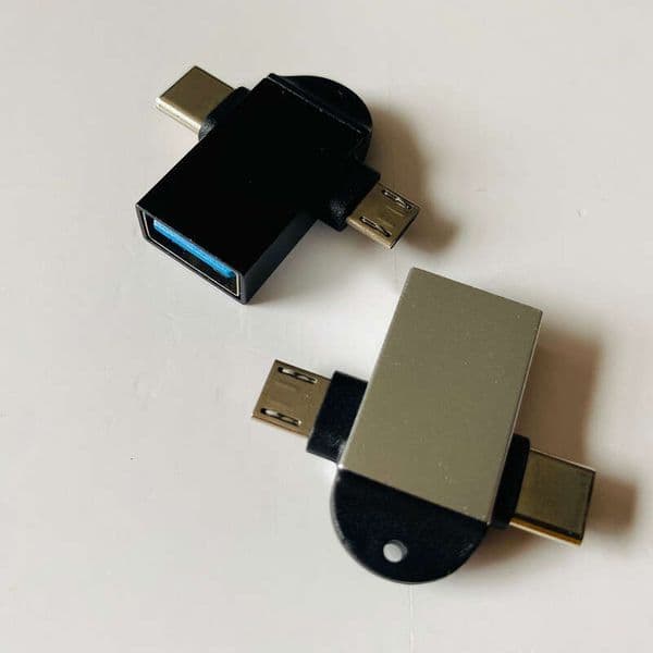 USB female 3.0 to TYPE-C + micro Android V8 adapter 2-in-1 OTG converter
