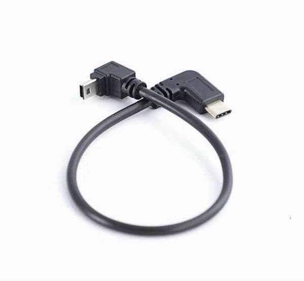 Type-C To Mini USB 2.0 90 Degree Data Charging OTG Cable, Suitable For Mobile Phones