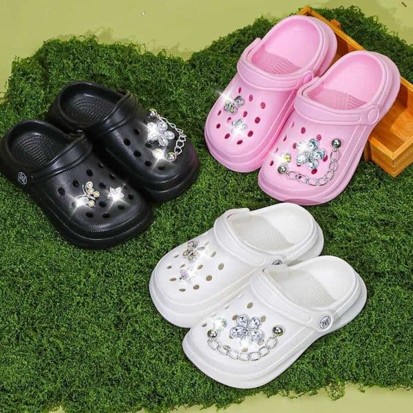 and Clogs Kids Mules - Slip-On Breathable Waterproof EVA Garden Shoes with Decorative Chain for Beach and Everyday Wear 168 C260604
