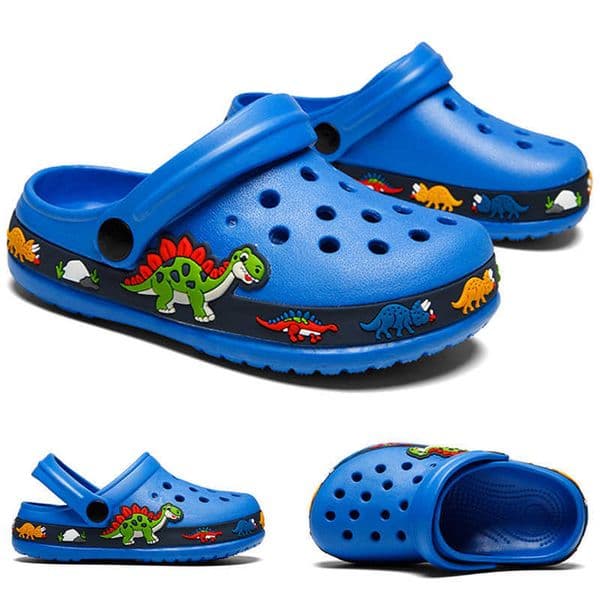 Clogs Garden Shoes Boys Girls Kids Dinosaur Beach Flat Sandals Slippers Children Sandals Anti Skid Slipper Summer Hole C260604