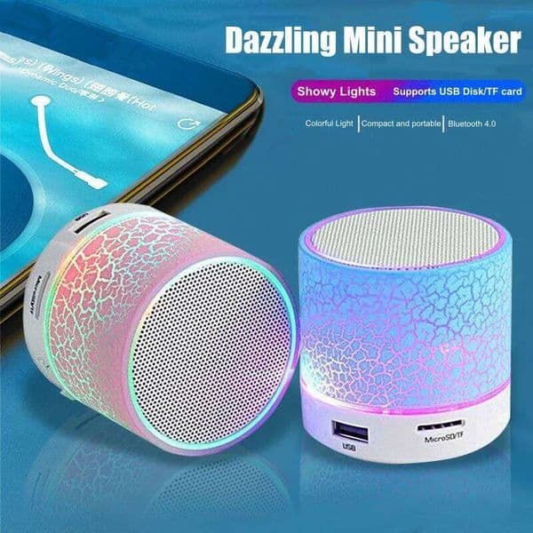 Mini Bluetooth Wireless Loud Speaker Crack LED SD Card USB Subwoofer Portable MP3 Music Sound Column For Computer Laptop 26W0604