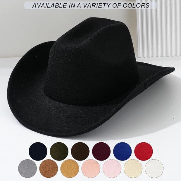 Model Men's And Women's Soft Felt Western Cowboy Hat Simple Light Board Casual Caps Fashion And Versatile Style Jazz Hats 260603