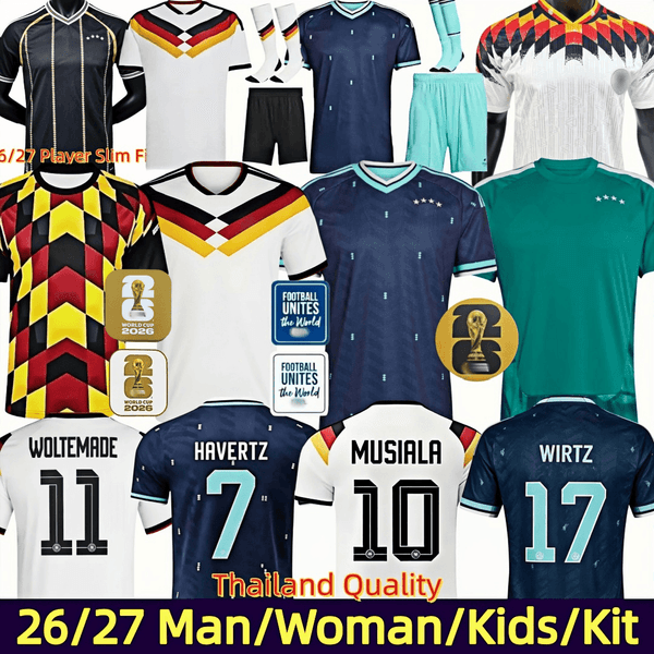 Germany jersey 2026 World Cup Men woman Soccer Jersey 26 27 WIRTZ KIMMICH NEUER Men Kids Kit HUMMELS KROOS GNABRY MUSIALA Beckenbauer MULLER HAVERTZ Football Shirt