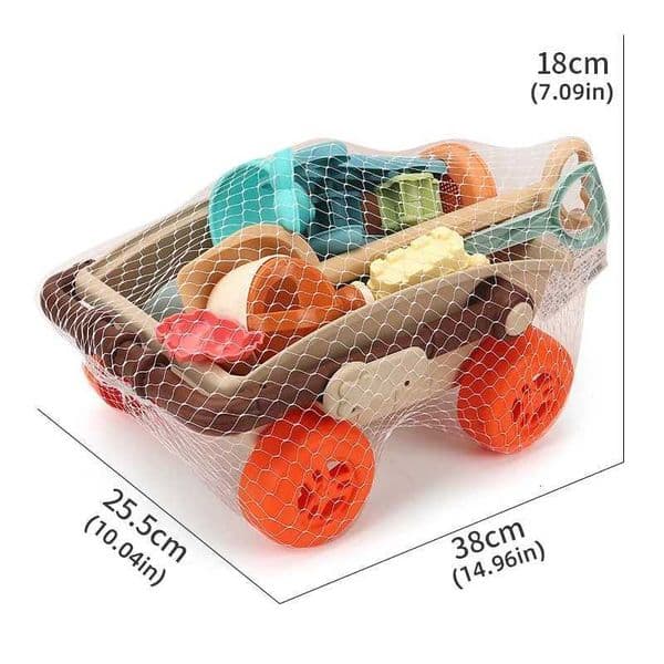 Sand Beach Toy Children Handcart 9 in 1 Shovel Bucket Tools Kit Set Outdoor Seaside Puzzle Water Toys for Kids Birthday GiftsT260604