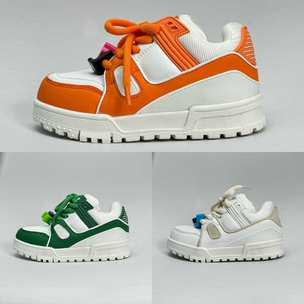 Maxi Trainer Lux Sneaker Kids Designer Running Shoes over sized 5y 4y version Toddler Infant Athletic Big Boys and Girls Preschool padded tongue and chunk