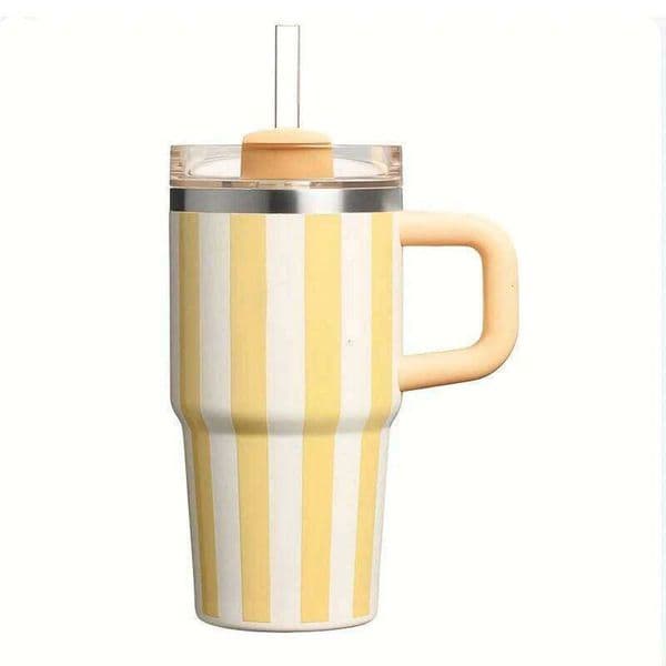 With Bottle 20oz Handle Water and Straw Drinkware Hot Cold Stainless Steel Thermos Portable Car Coffee Cups Thermal g 26L0506 Y260604