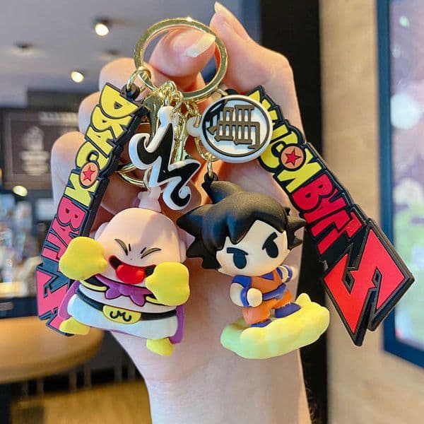 Ball Keychain Dragon PVC Cartoon Anime Figure Trunks Son Goku Piccolo Buu Vegeta tion Figures Key Chain Keyring Bag Pendant S260604