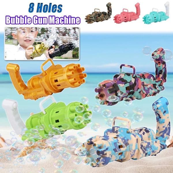 Toy Water Gun DHL Kids Automatic Gatling Bubble Gun Toys sand table Summer Soap Water Machine 2-In-1 Electric For