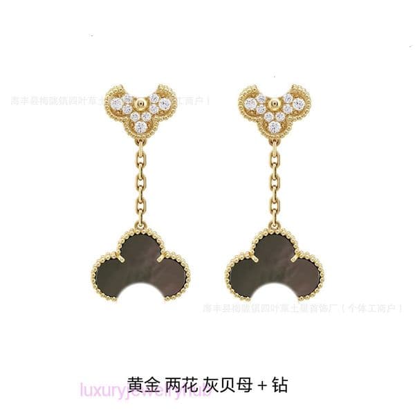 designer earrings vanes cleef earring Fashionable four-leaf clover six-flower chain white mother-of-pearl red agate earrings necklace bracelet
