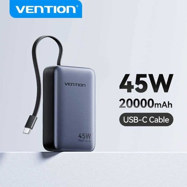 45W Vention CCC 20000mAh Power Bank Fast Charging Portable Charger for iPhone Pro Max Samsung Galaxy Battery 3C Powerbank L260604