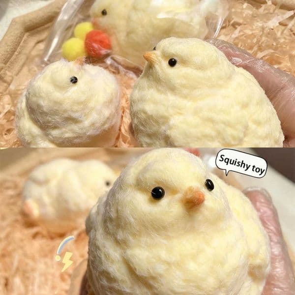 soft Simulated baby chick squeeze-able plush toy with slow rebound feature for stress relief and emotional healing L260604