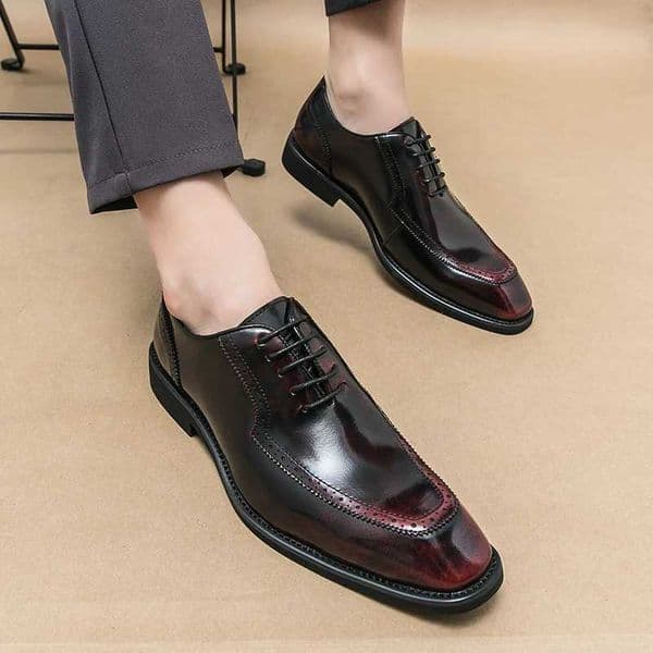 Mens Black hot Business Shoes Square Toe shipping Dress Shoes Red Sole Shoes Men Leather Lace-Up Oxford for Formal Ocns Size 38-46 S260602