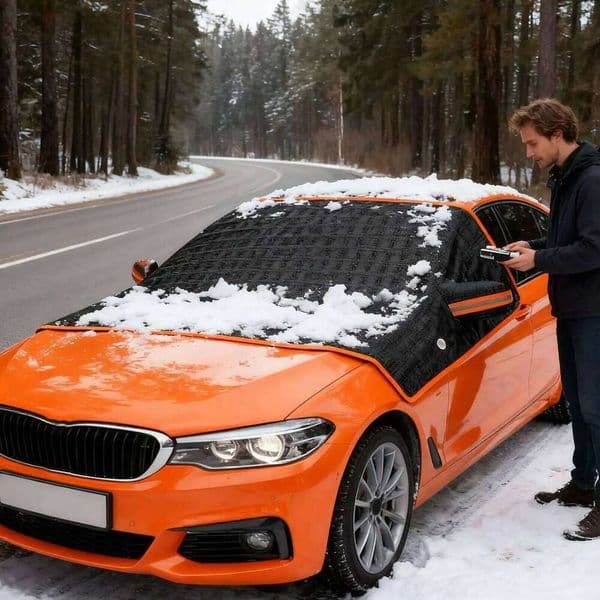 Magnetic Cover Windshield - Oxford Cloth Windproof Car Snow Guard with Straps, All Weather Protection for Automotive