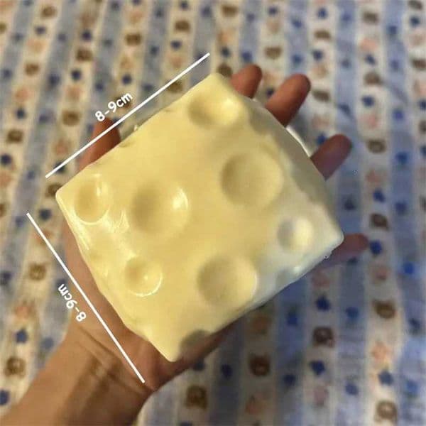Cheese Cube Stress Ball Jumbo Big Cheese Shapeable Squeeze Ball Non-Bounce Fidget Toy ASMR Sensory Anti-Stress Festival Gift L2606041