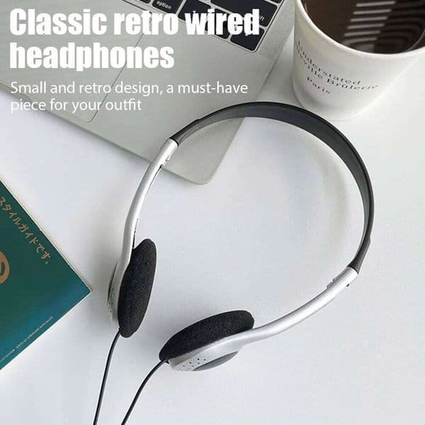 Stylish retro portable wired 3.5mm over-ear sports headphones Compatible with computers, mobile phones, MP3 etc. W260604