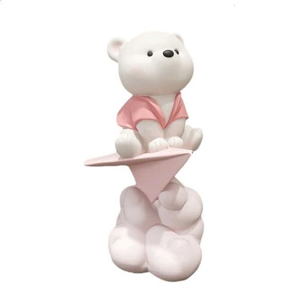 Bear Plane Creative Figures Paper Cute Cartoon Resin Sculptures Gift For Friend Kids Birthday Present Home Decoration Statuettes 240827 Y260604