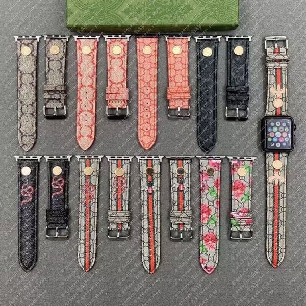 3D Leather Embossed For Apple Watch Band Designer apple watch Strap applewatch series 9 8 4 5 6 7 ultra bands 49mm 38mm 42mm 44mm 45mm applewatch ultra Watch Smart Straps