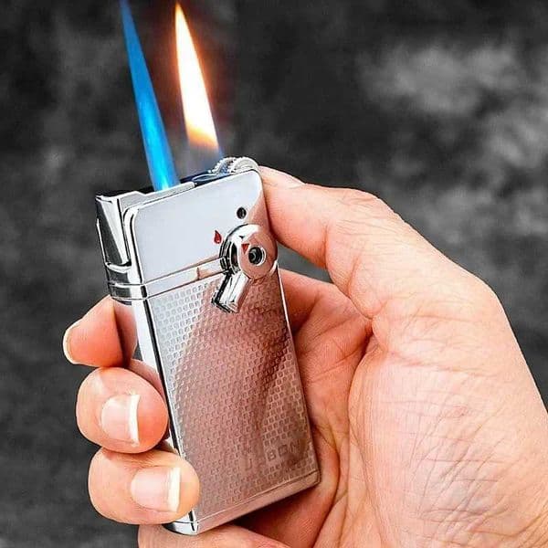 New Jobon 2024 Double Flame Deformation Wheel Lighter Metal Cigar Iatable Windproof Lighter Smoking Men Exquisite Gift J260604
