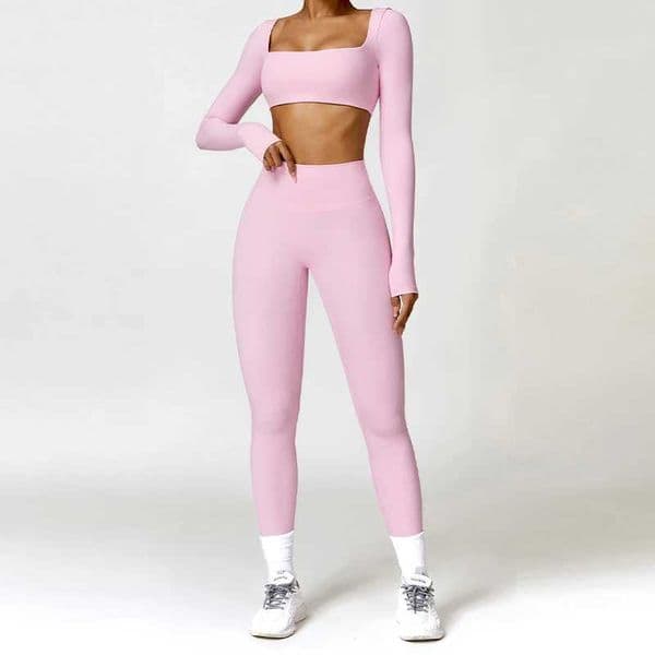 Summer 2PCS Yoga Suit Sports Set Women Quick-Dry Gym Set Women Tracksuit Running Workout Long Sleeve Sports Shirt Yoga Clothing C260604