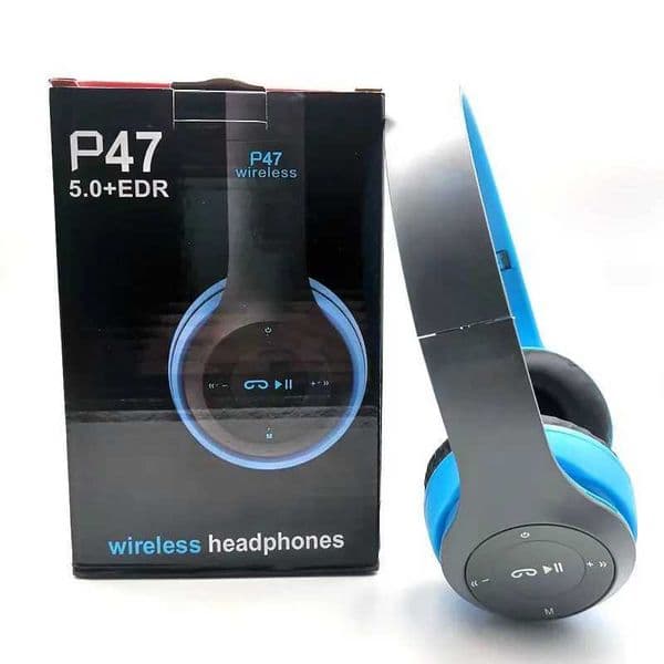 50 P47 Bluetooth Wireless Headphone Foldable HIFI Stereo Bass Earphone Kid Helmet Gift With Mic USB Adaptor For GameL260604