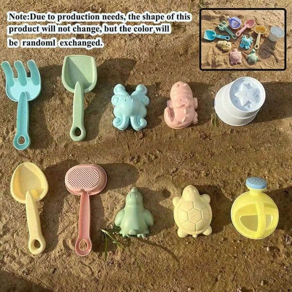 /1PCS 11 Beach Toys for Kids Sand Toys Set for Toddlers Sandbox Toys with Bucket Shovel Rake Set Summer Outdoor Children GiftT260604