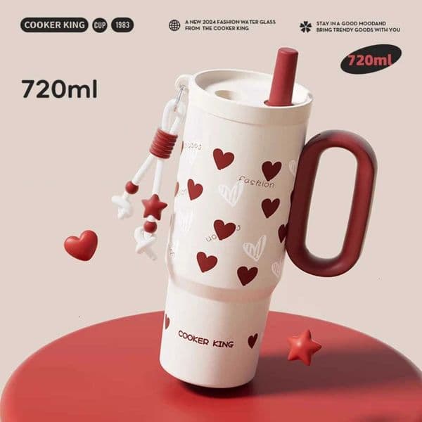 Straw COOKER KinG Insulated 720ML Ice Cup 316 Stainless Steel Car Thermal g Tumbler with Handle Stylish Coffee 251013 Y260604