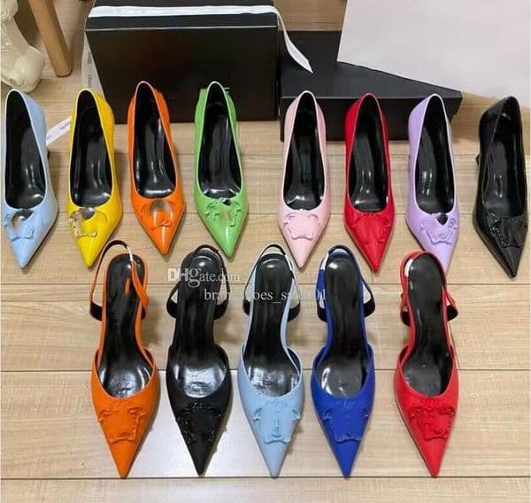 New women luxury Dress Shoes designer high heels patent leather Gold Tone triple black nuede red womens lady fashion sandals Party Wedding Office heels with box