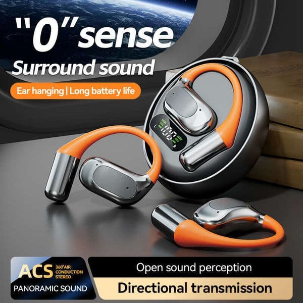 New M113 Rotating Small Coconut Ball Dual Noise Cancelling Wireless Bluetooth Earphones Air Bone Conduction Ear Hook Waterproof Sports