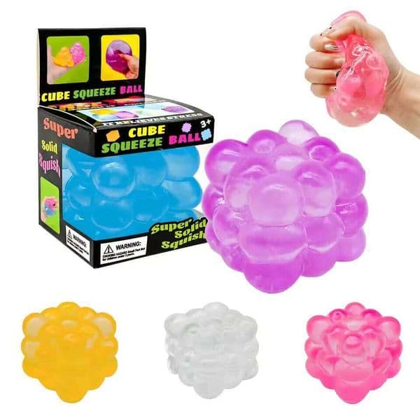 Schylling Needoh Nice Cube Sensory Fidget Squishy Stress Relief Anti-Anxiety Squeeze Toy for Relaxation And Mindful Play 26L0604 26L0604