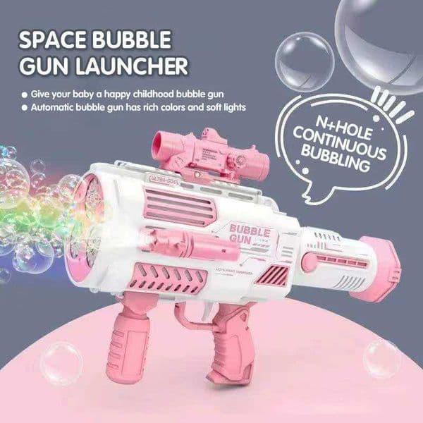 N Hole Electric Space Bubble Machine Guns Backpack Bubble Launcher Automatic Bubble Gun with Lights Outdoor Childrens Toy Gifts T260602