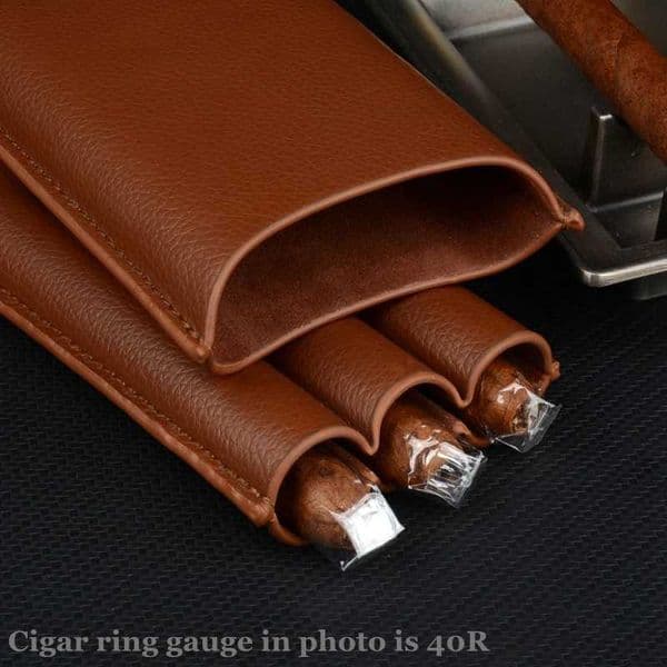 Leather Cigar Holder 3 Tubes Cigar Case 22mm Dia Travel Humidor 145mm Long Mini Box for Cigar Tool Smoking Accessory J260604