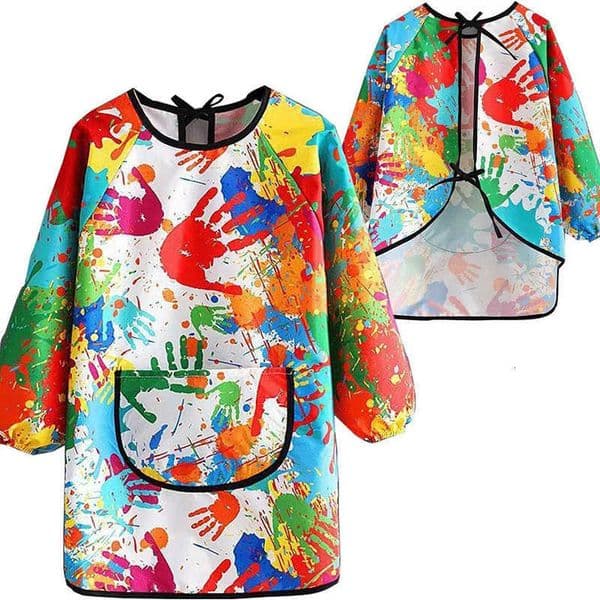 Art for Children Paint Apron Apron - Waterproof Long Sleeved Cover Childrens Apron Childrens Drawing Kindergarten WQ005 C260604