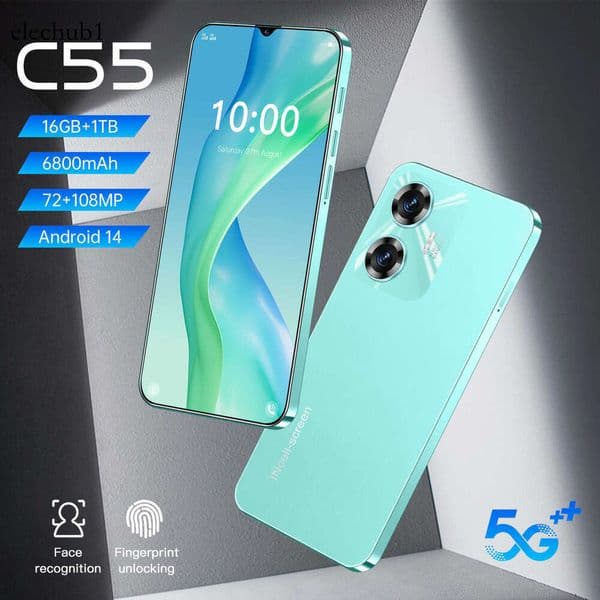 2026 new model C55 smart phone, 16+1T, Android 6.8-inch large screen phone, Android phone