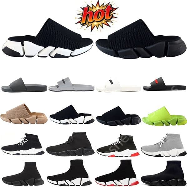 High Quality shoes Slippers Slides sneakers for men women high triple Black grey White Beige Pink Cristal Clearsole mens fashion sports trainers shoe EUR 36-45