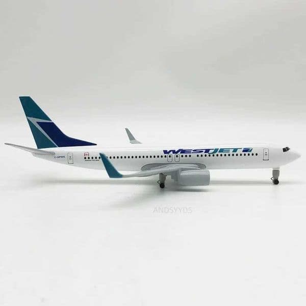 1/400 Scale 20cm Airplanes B737 Simulation Aircraft Model Canada WestJet 737 Alloy Metal Plane Decoration Ornaments C260604