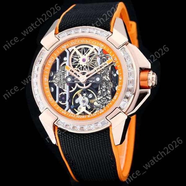 jacobo co watch men diamond watches 10A high quality mechanical movement uhren sapphire superclone reloj skeleton Epic X active fly wheel montre luxe watchbox 16f