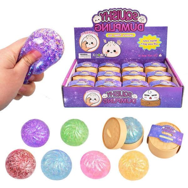 glitter Decompression toy 2026 colored new bun shaped venting ball dumping bun squeezing decompression ball C260604