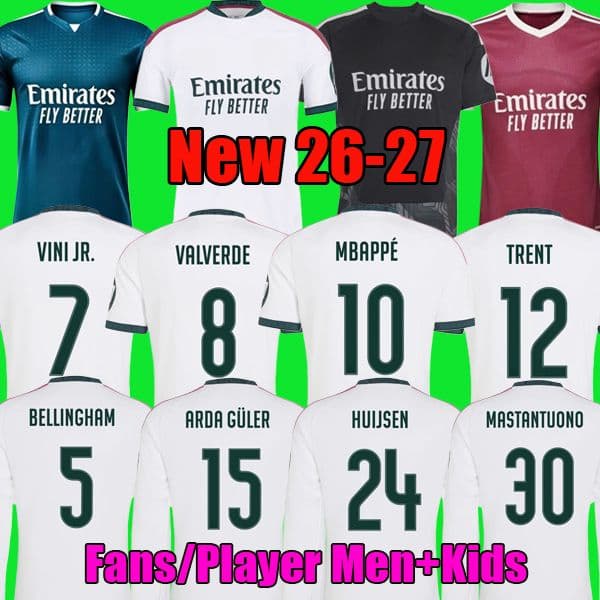 MBAPPE Reals Madrid 26 27 soccer jerseyS BELLINGHAM football shirt VINI JR TRENT camiseta de futbol men kids kit set 2026 2027 camisetas 125th Anniversary