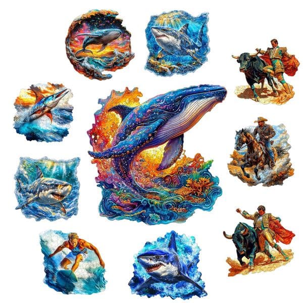Animal And Human Wooden Jigsaw Puzzle Home Wooden Decor Christmas and Halloween Gift Toy For Teen And Kid L260604JZOM