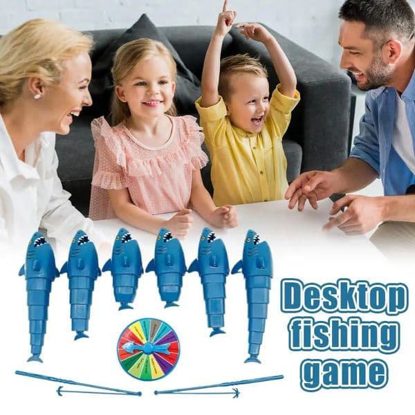 Funny Shark Fishing Battle Board Game Retractable Fish Eating Game Interactive Tabletop Toy for Kids Parent-Child Party 1 Set 260603