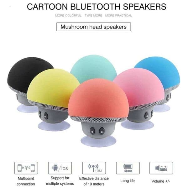 Halloween Bluetooth Portable Outdoor Stereo Subwoofer Mini Small Mushroom Wireless Speaker Sucker Phone Bracke 26W0604