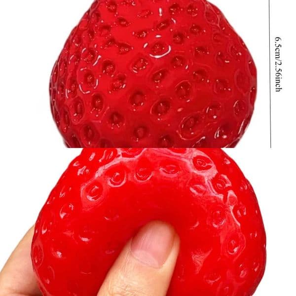 Toy Cute Strawberry Squishy Fidget Slow Rebound Stress Relief Toy Super Soft Fruit Squeeze Toy Relieve Anxiety Christmas Gift L260604